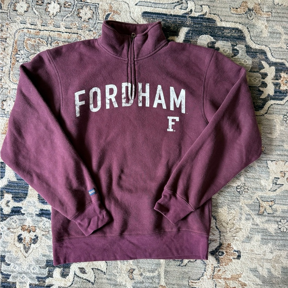 Vintage Fordham University Quarter Zip Sweater